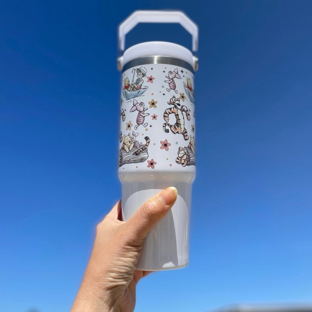 Disney Winnie the Pooh Tiger Piglet Eeyoredonkey 30oz Tumbler Flip Straw Birthda - Picture 4 of 7